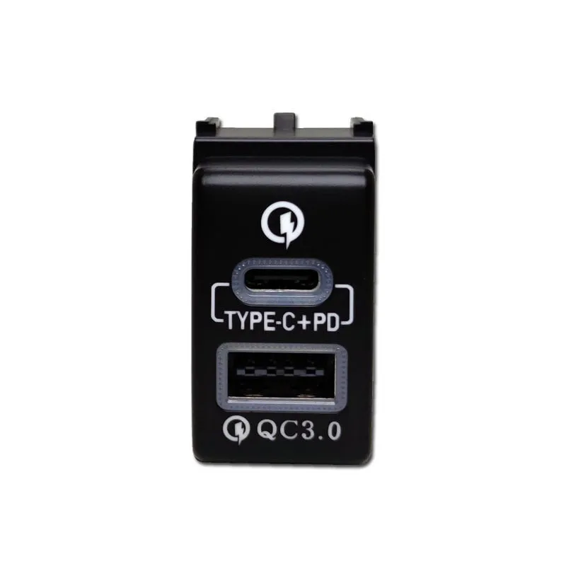 Portable QC3.0 double fast charge car charger with snap-on design for vehicle use