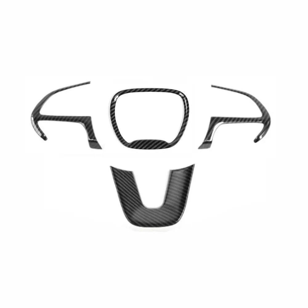 Three-piece hollow sequin steering wheel decoration ring for Dodge Challenger 2015-2022 in carbon fiber finish