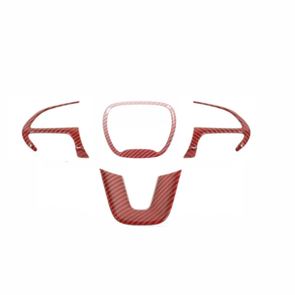 Three-piece hollow sequin steering wheel decoration ring for Dodge Challenger 2015-2022 in carbon fiber finish