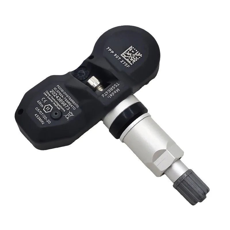 Black Audi tyre pressure monitor sensor replacement for vehicle TPMS systems