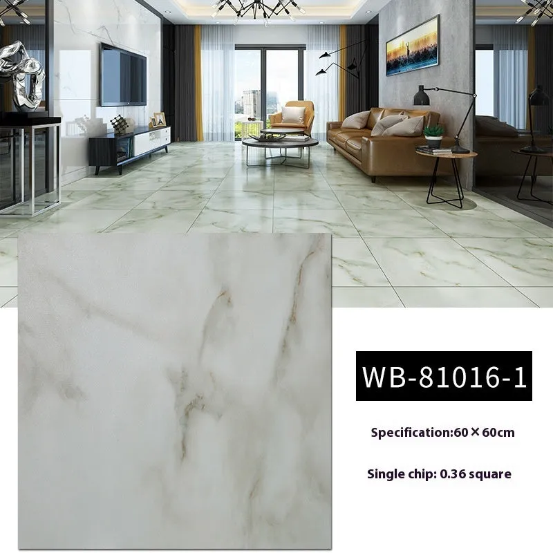 Wear-resistant marble-effect PVC self-adhesive floor sticker, 30cm x 30cm x 1.5mm