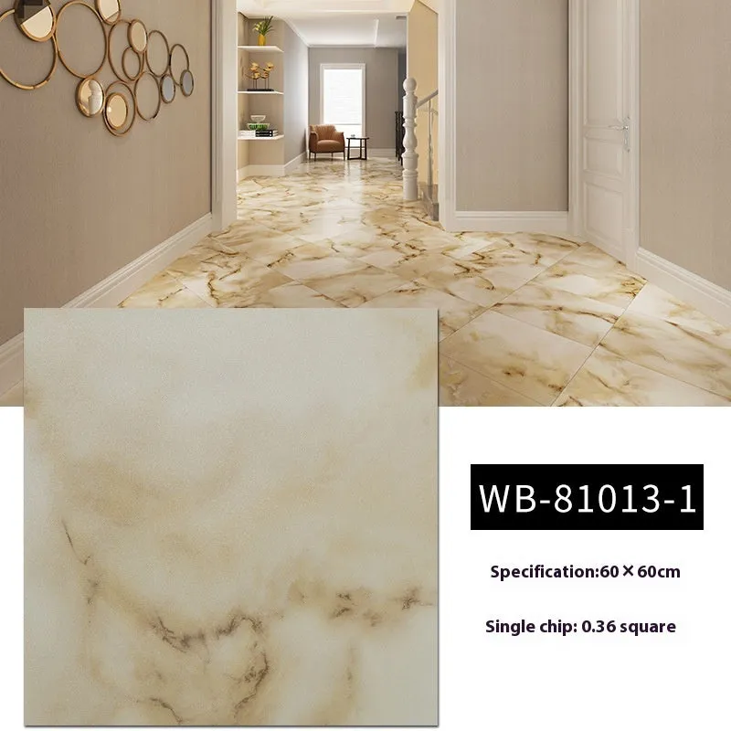 Wear-resistant marble-effect PVC self-adhesive floor sticker, 30cm x 30cm x 1.5mm