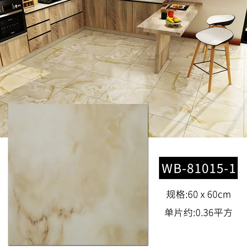 Wear-resistant marble-effect PVC self-adhesive floor sticker, 30cm x 30cm x 1.5mm