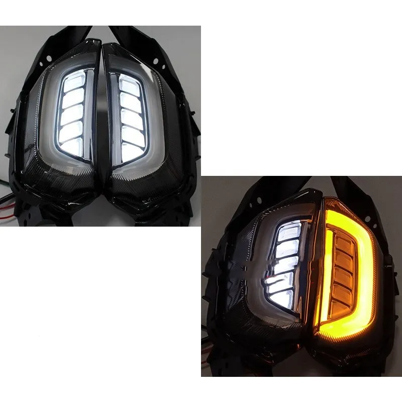LED turn signal light for Yamaha NMAX155 scooter in blue yellow colour.