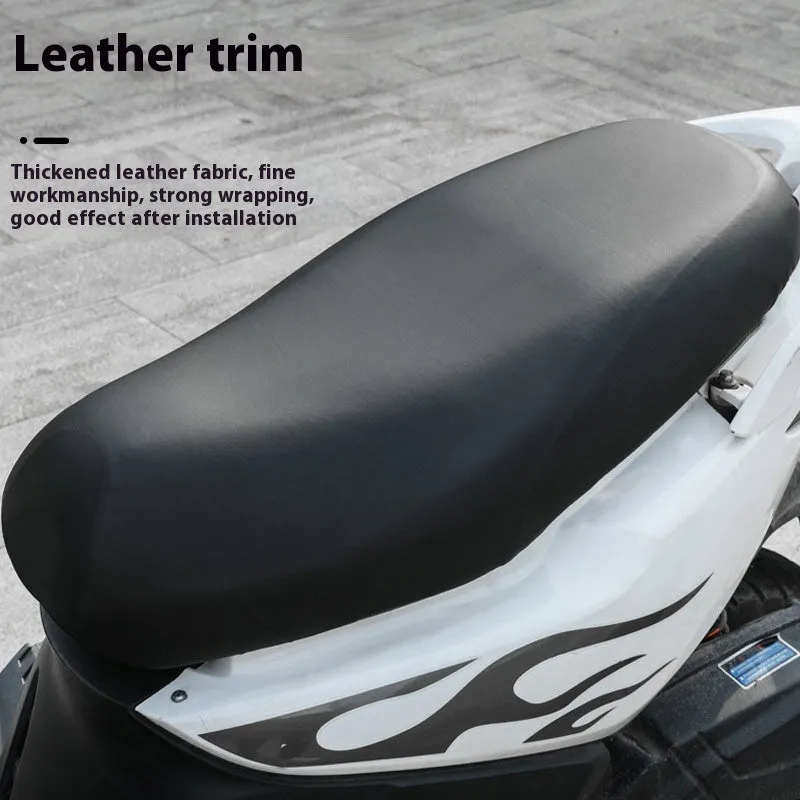 Black PU leather battery car seat cover sunscreen waterproof universal heat proof mat for electric vehicles