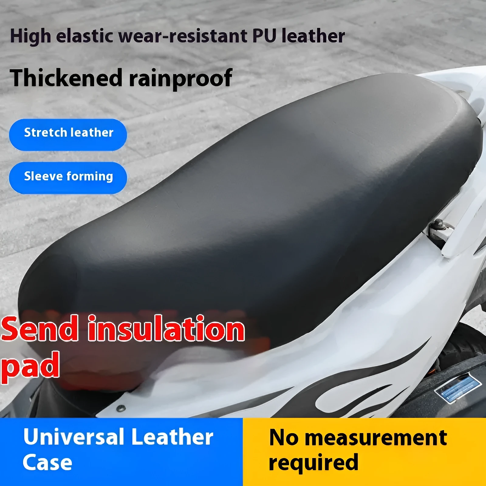 Black PU leather battery car seat cover sunscreen waterproof universal heat proof mat for electric vehicles