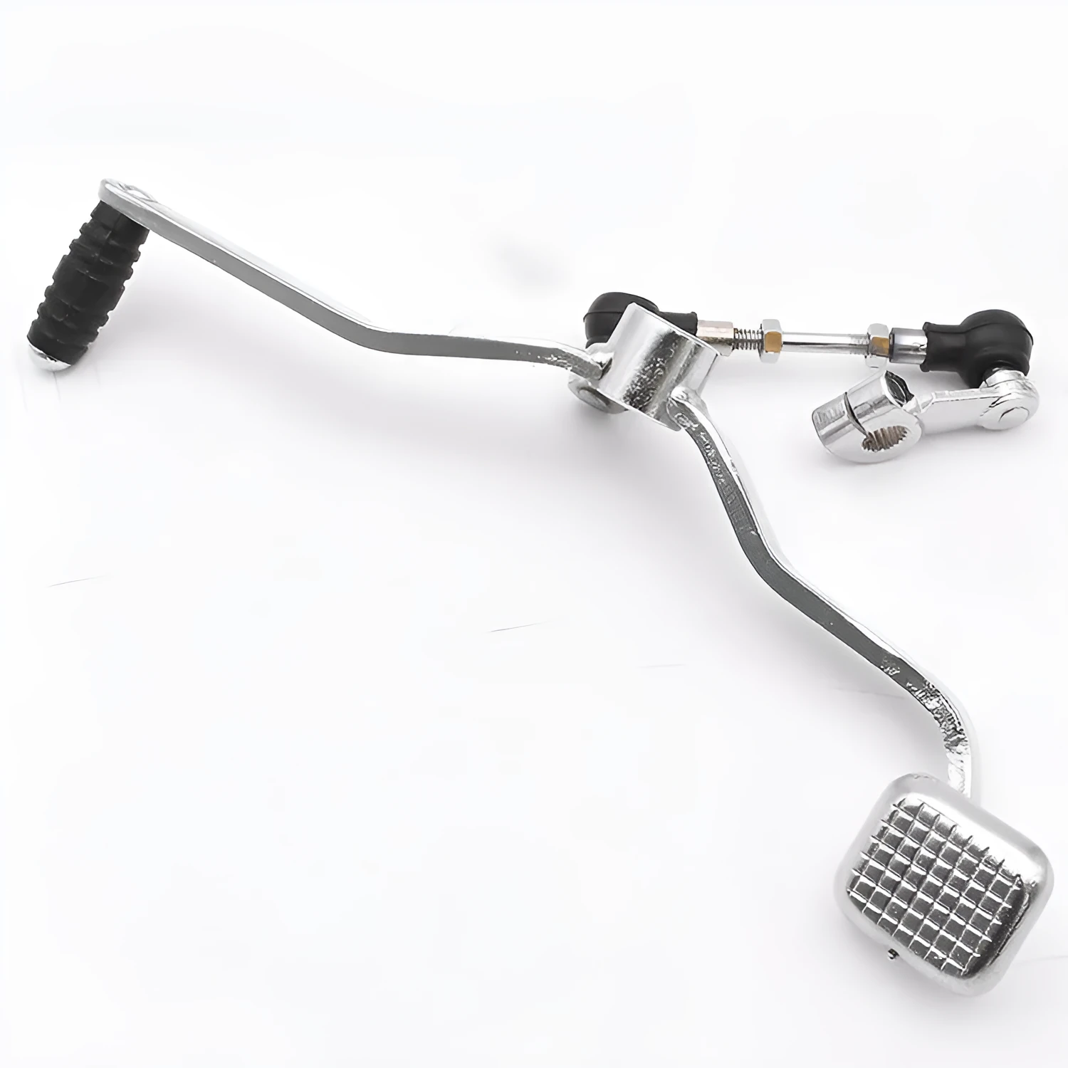 Steel motorcycle gear lever for GS125 model, showing coarse and fine teeth step design, length 300mm.