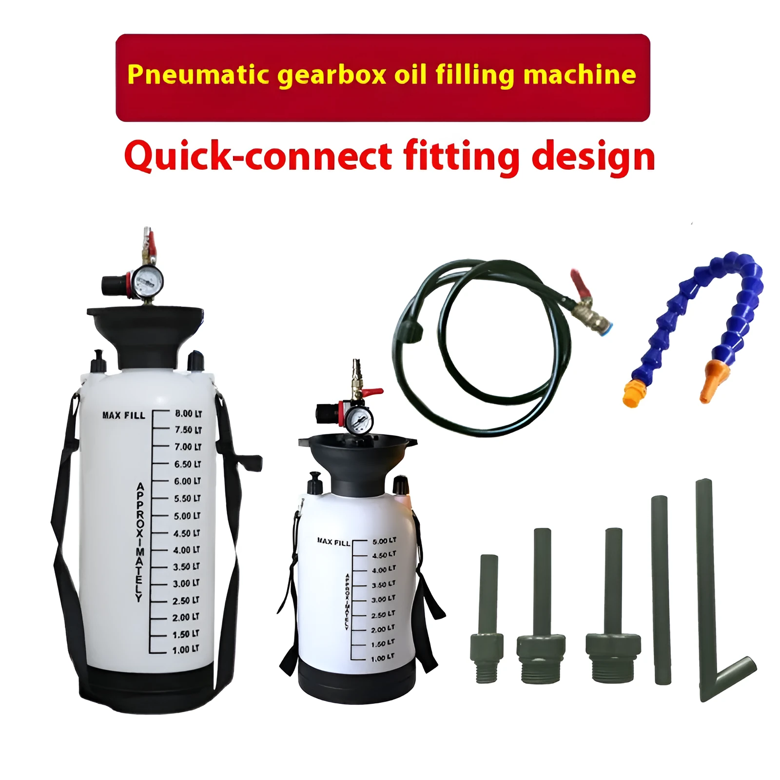 White metal car transmission oil tanker 5L fuel dispenser 150x80x15mm