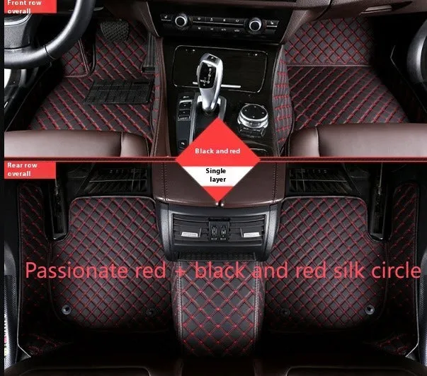 Set of double-layer PVC coil car foot mats in black beige colour for special vehicles