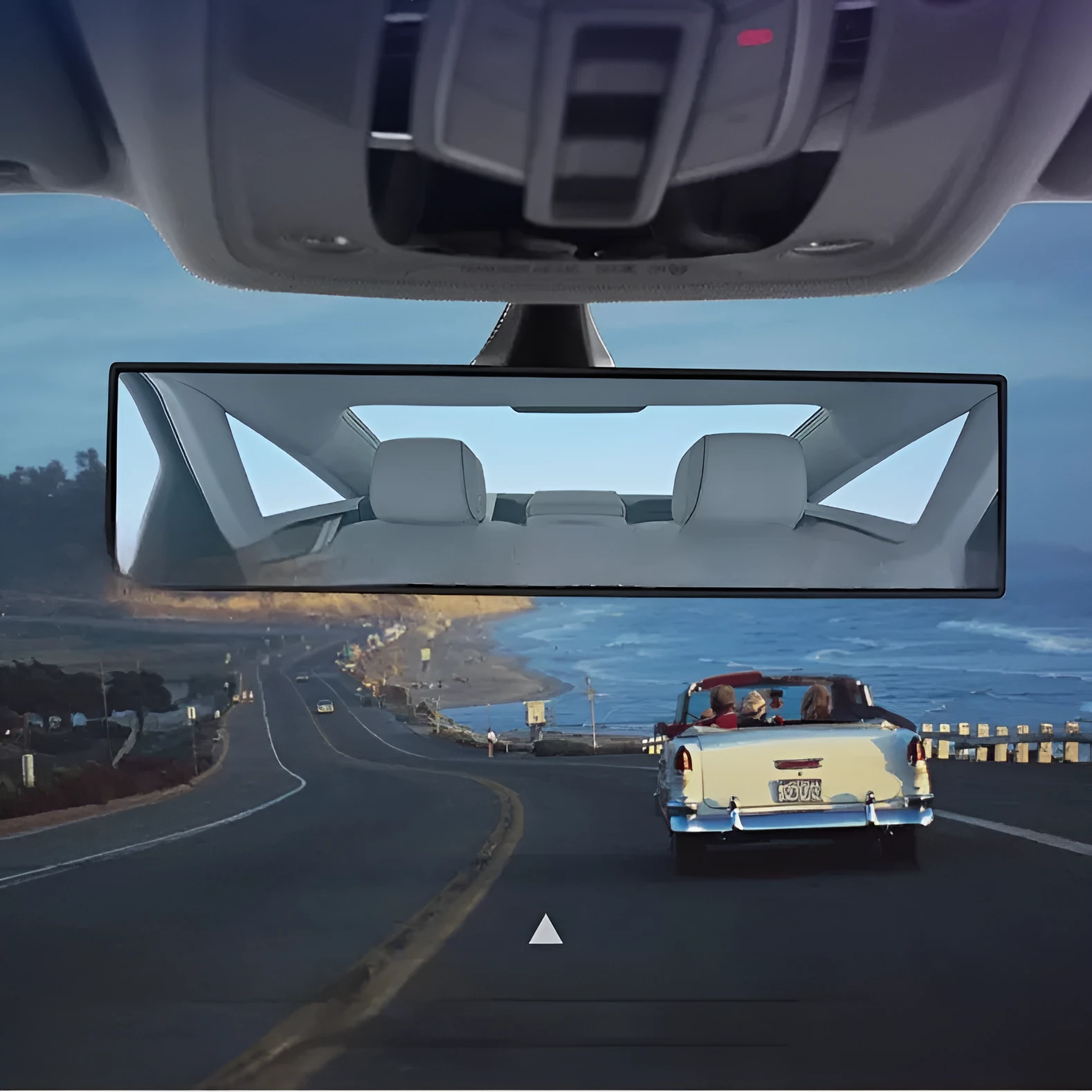 Large view car rear view mirror with HD glass blue filter and ABS cover