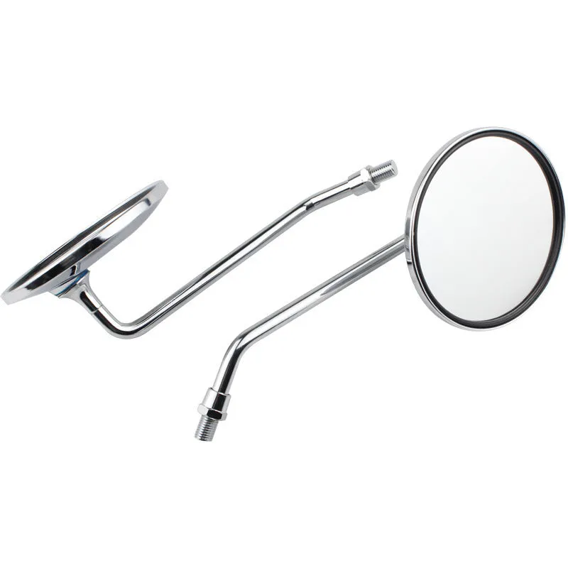 Motorcycle rearview mirror electroplated silver aluminium alloy 8mm thread pair