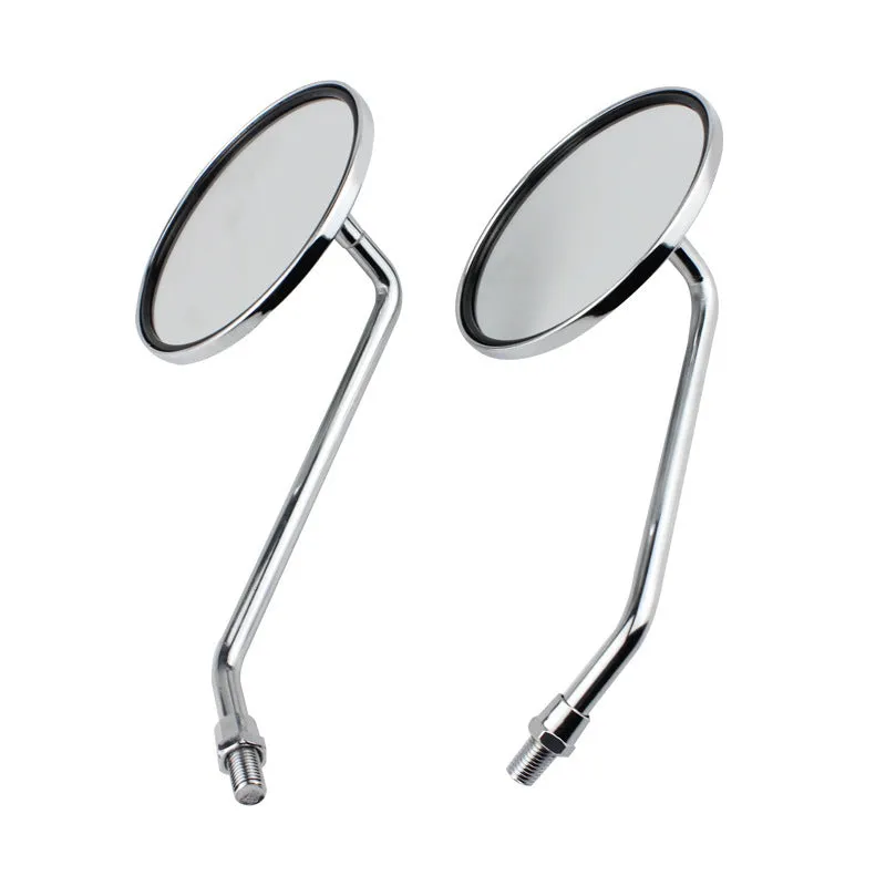 Motorcycle rearview mirror electroplated silver aluminium alloy 8mm thread pair