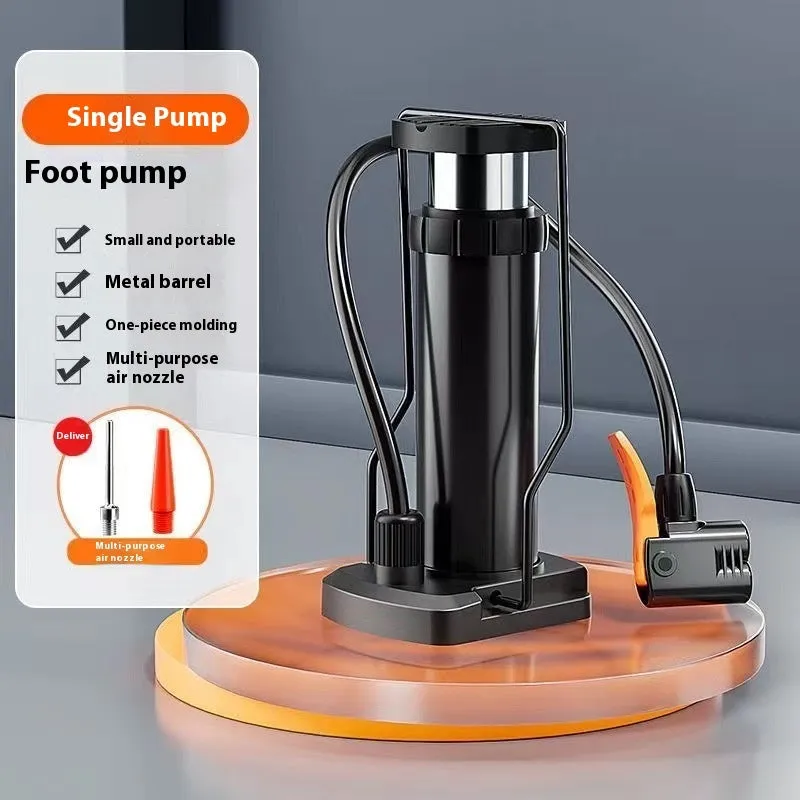 Foot tire pump with iron body and foot pedal for bicycle and motorcycle tyre inflation