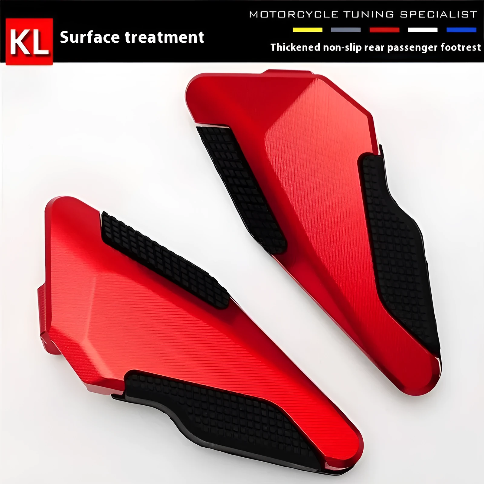 Red metal non-slip foot pedals for children electric vehicle passenger rear