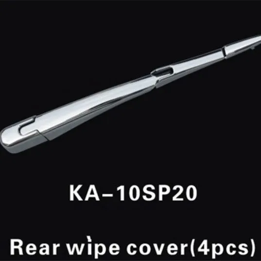 Set of four silvery ABS plastic rear wiper trim covers for a Hyundai car