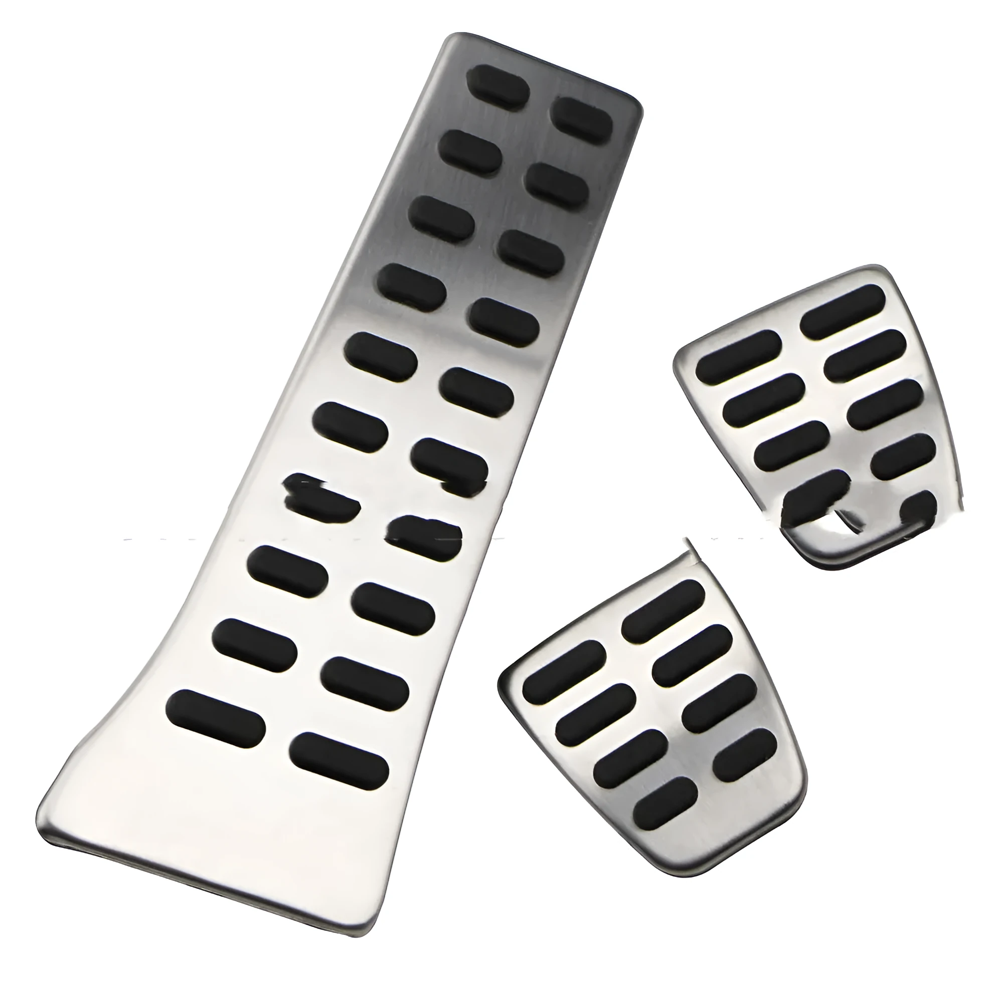 Stainless steel car accelerator pedal replacement set for Hyundai models on a white background.