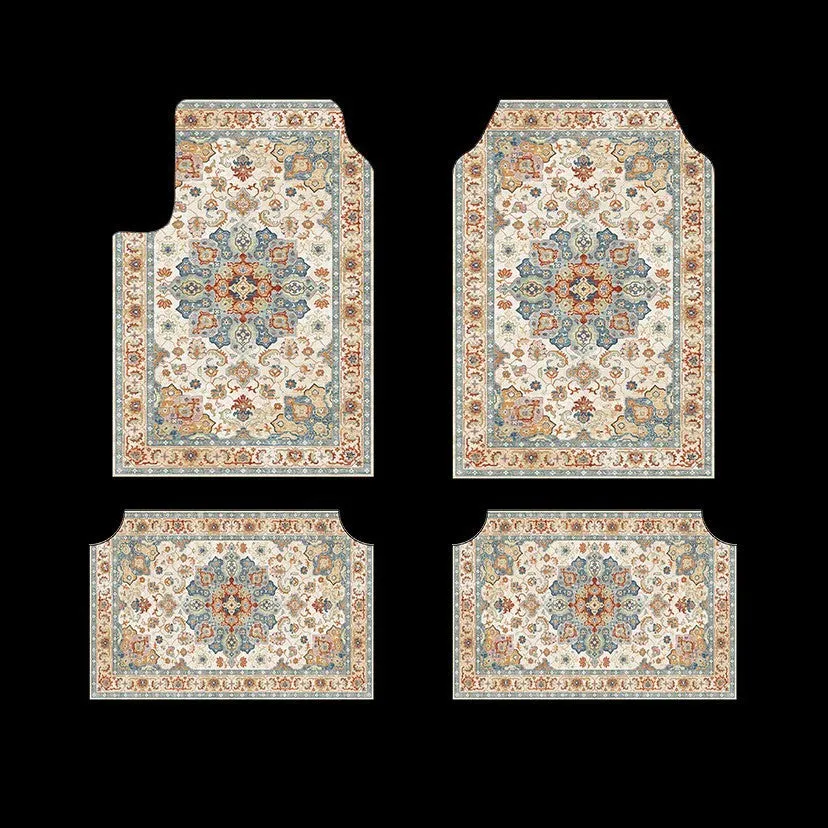 Retro Persian geometric pattern polyester fibre car foot mat in 33x44cm size