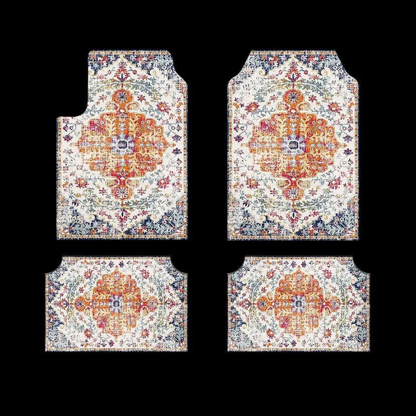 Retro Persian geometric pattern polyester fibre car foot mat in 33x44cm size