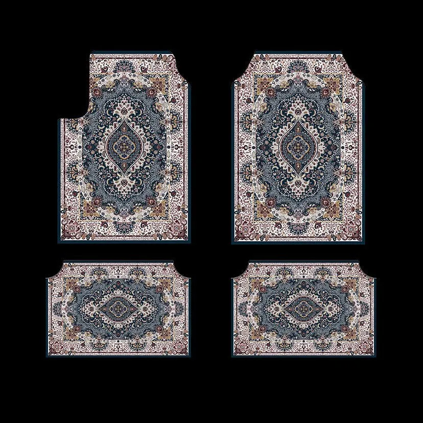 Retro Persian geometric pattern polyester fibre car foot mat in 33x44cm size