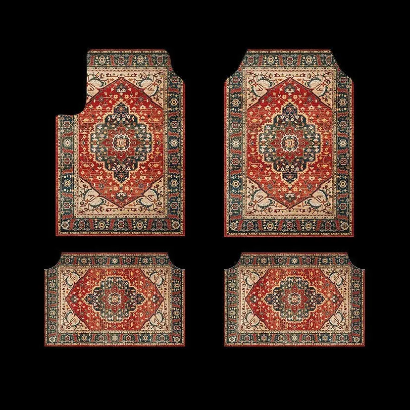Retro Persian geometric pattern polyester fibre car foot mat in 33x44cm size