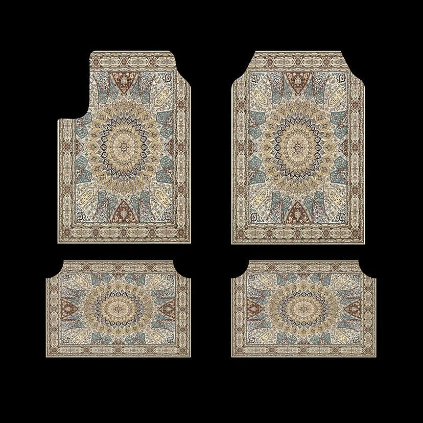 Retro Persian geometric pattern polyester fibre car foot mat in 33x44cm size