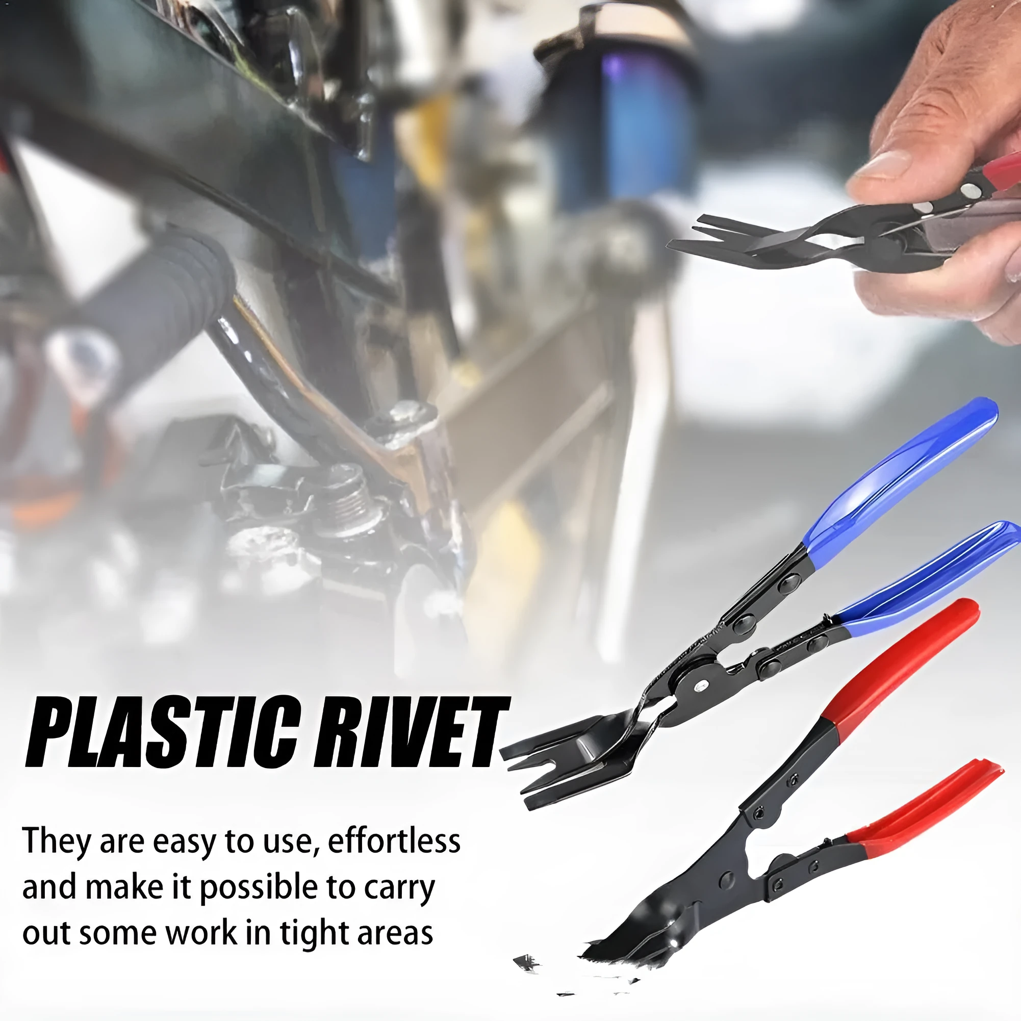 Blue steel car interior clamp and door panel removal pliers showing 240mm length