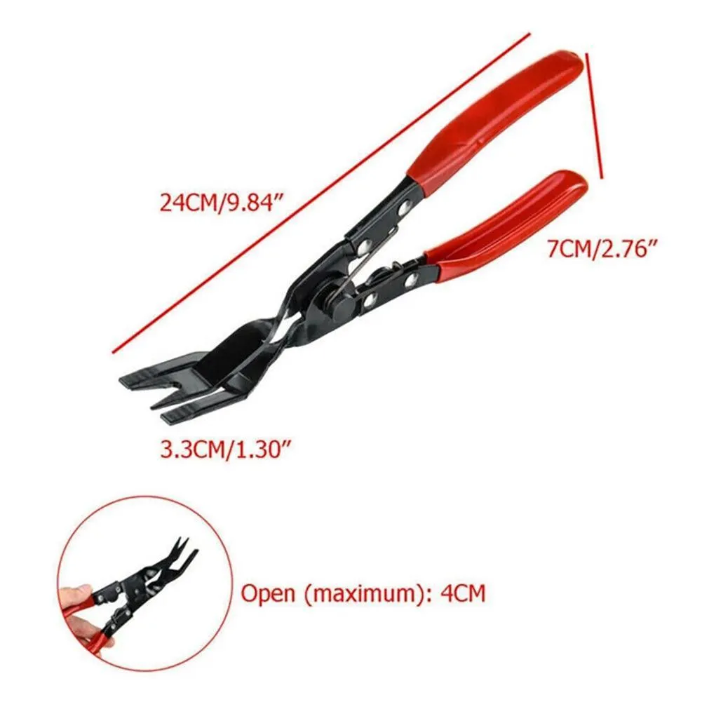 Blue steel car interior clamp and door panel removal pliers showing 240mm length