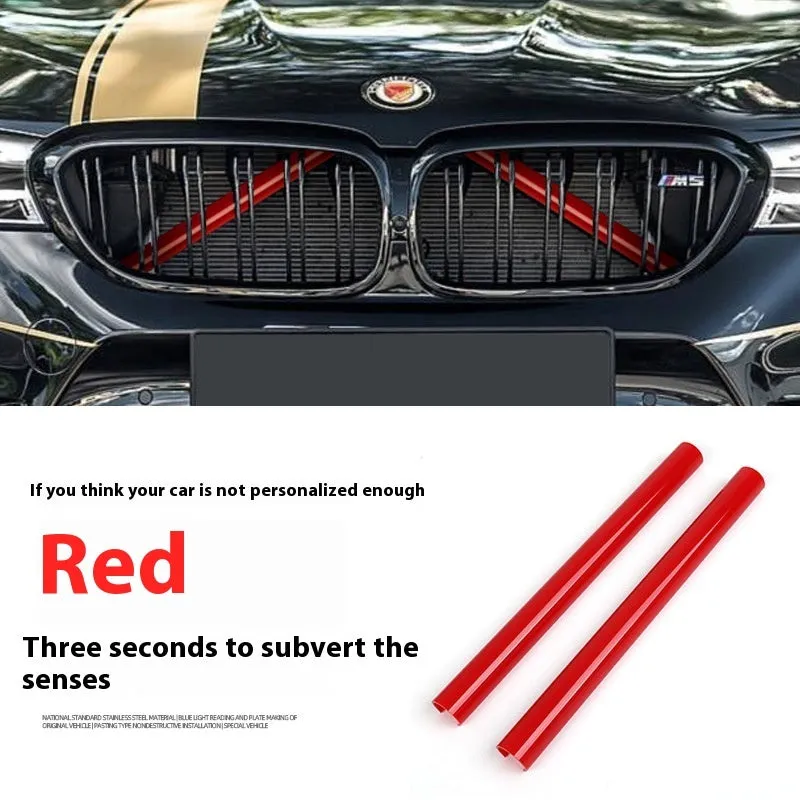 Car water tank horizontal bar middle net decorative strip in PVC with nine colour options showing pair of strips