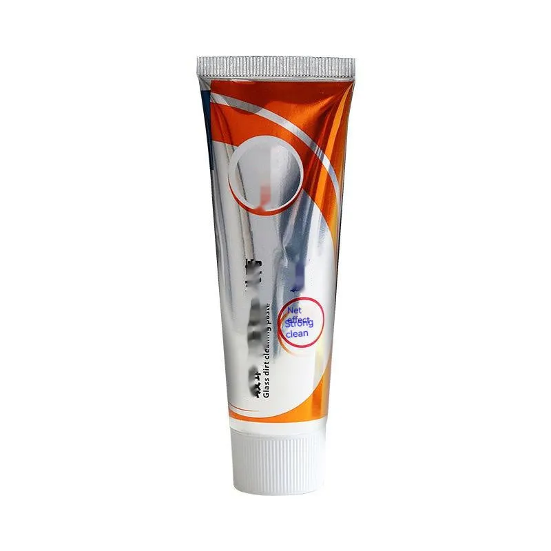 White car windshield cleaning paste in 65ml container for removing oil stains from glass