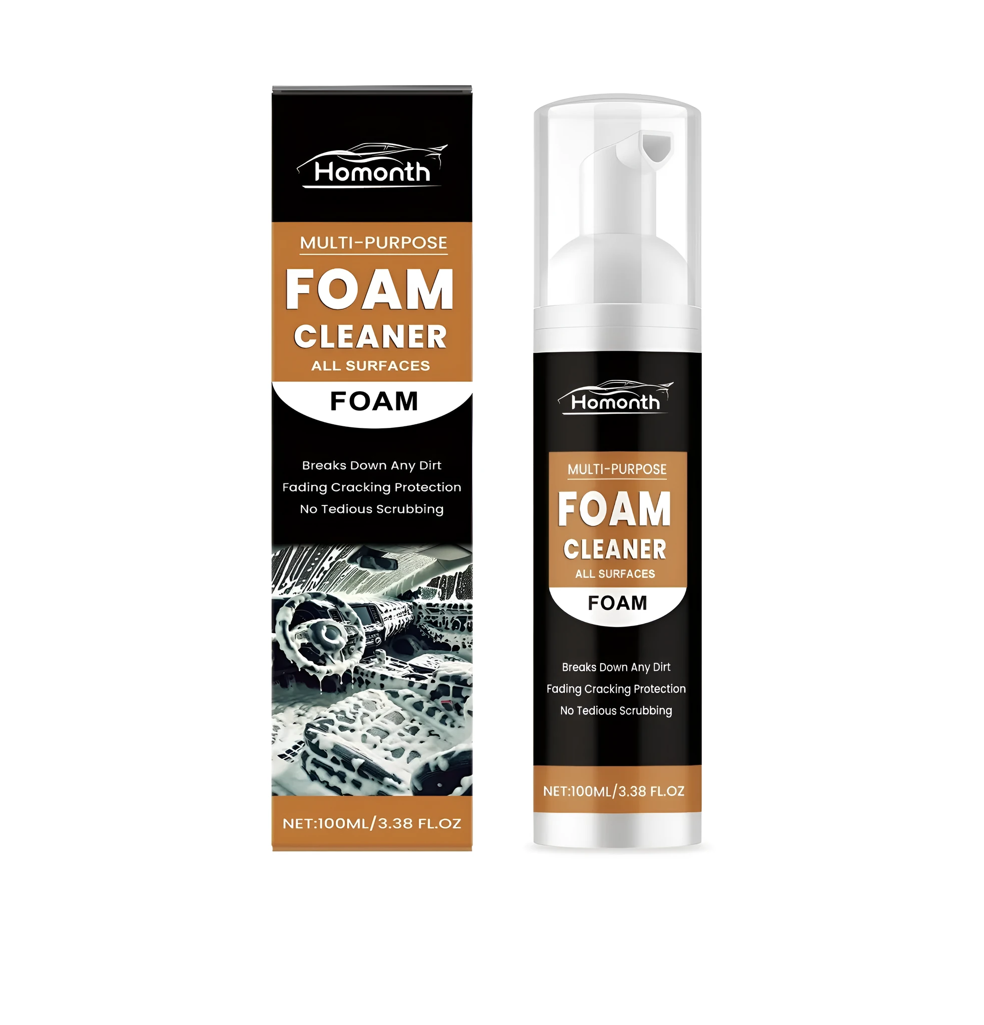 100ml multi-purpose foam cleaner bottle with spray nozzle for household cleaning
