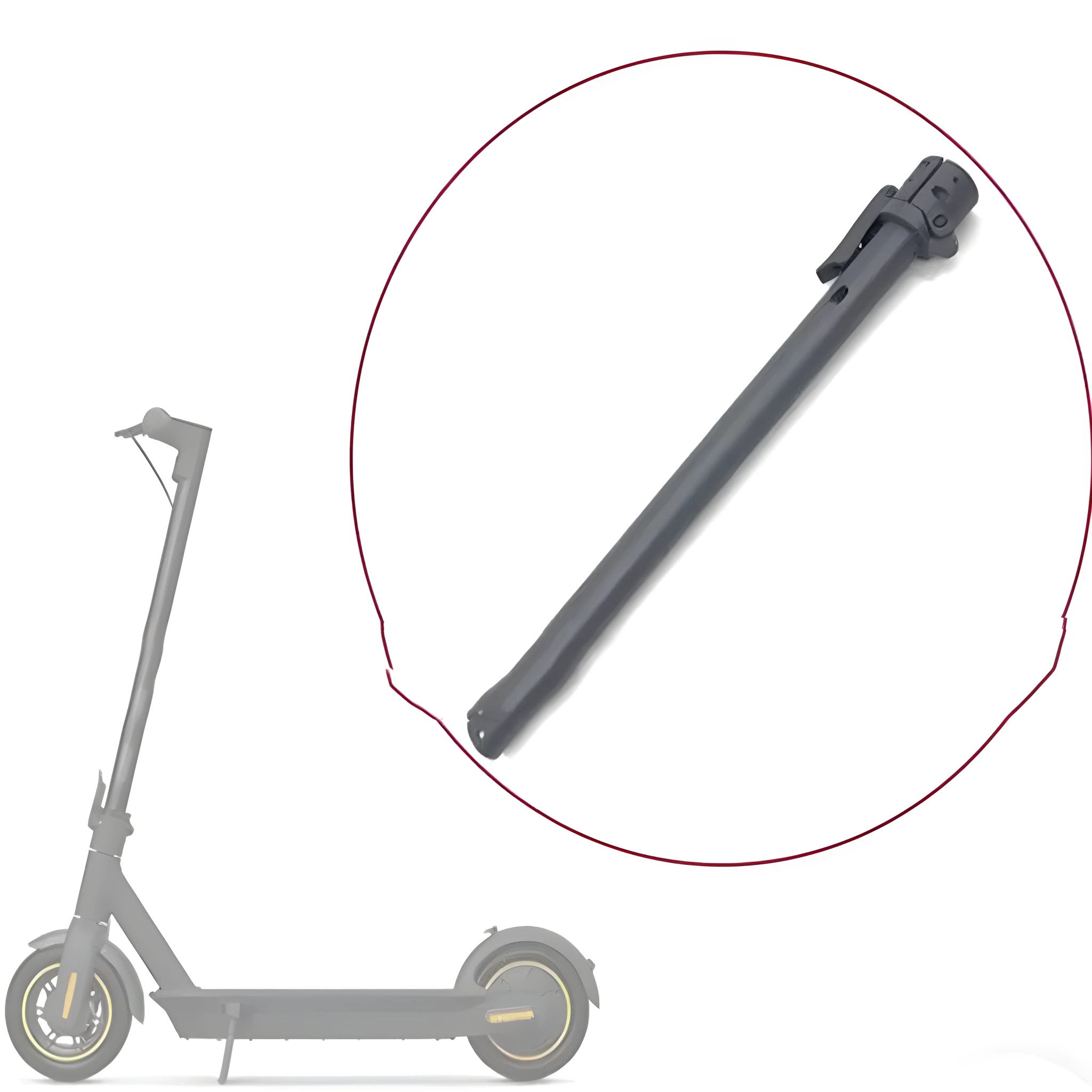 Black folding upright bar replacement part for Nanbo No. 9 model electric scooter.