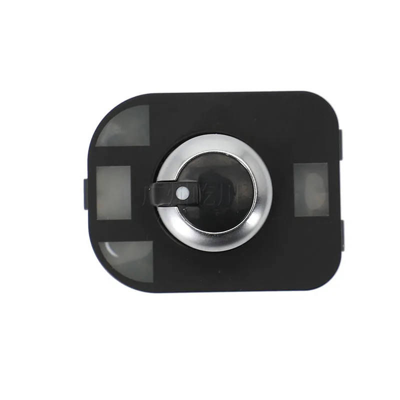 Black plastic reversing rearview mirror switch for Audi vehicles, side view showing button layout