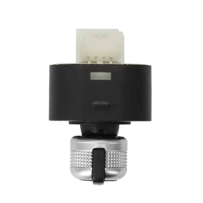 Black plastic reversing rearview mirror switch for Audi vehicles, side view showing button layout