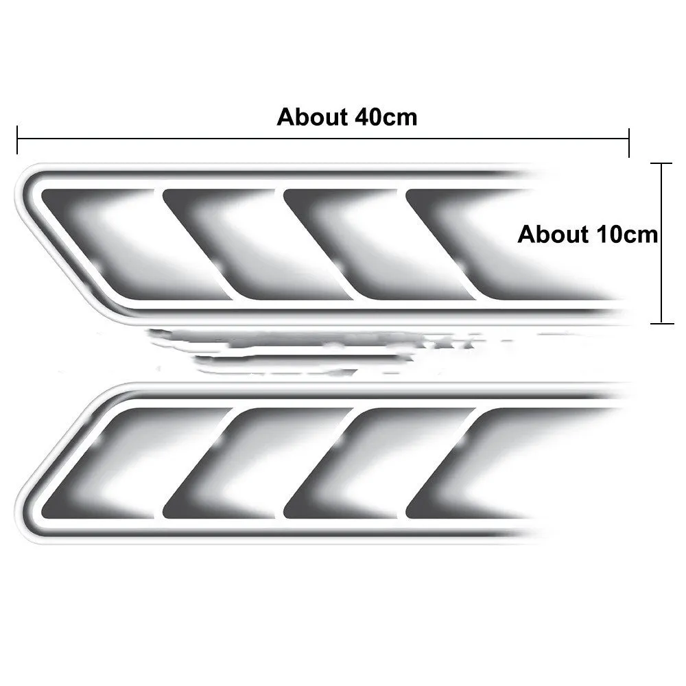 Grey imitation car air outlet vent sticker 40x10cm on a vehicle body panel with strong adhesive PET material
