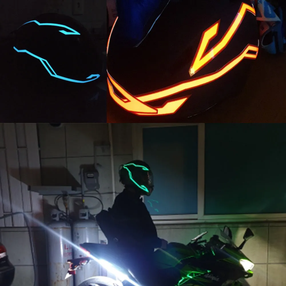 High brightness waterproof helmet light bar with LED strips in red and white colours mounted on a bike helmet