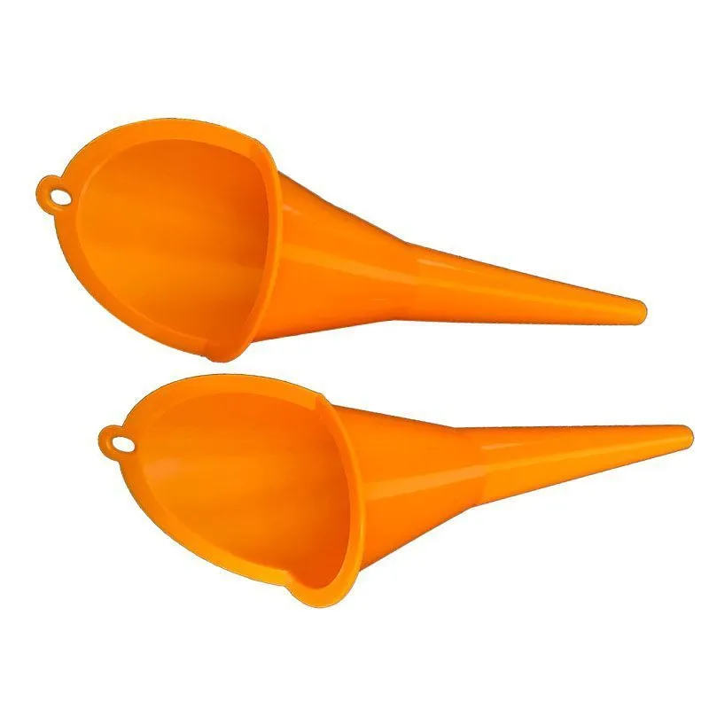 Orange long mouth plastic oil funnel for motorcycle and car fueling