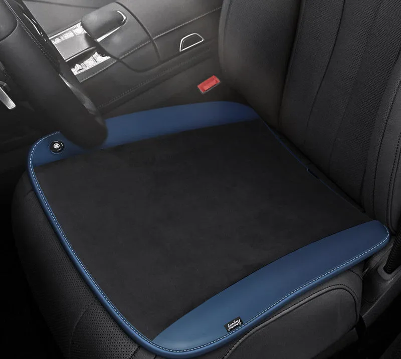 Graphene 12V seat heating pad for car in Tech Blue colour with plush surface and memory foam filling