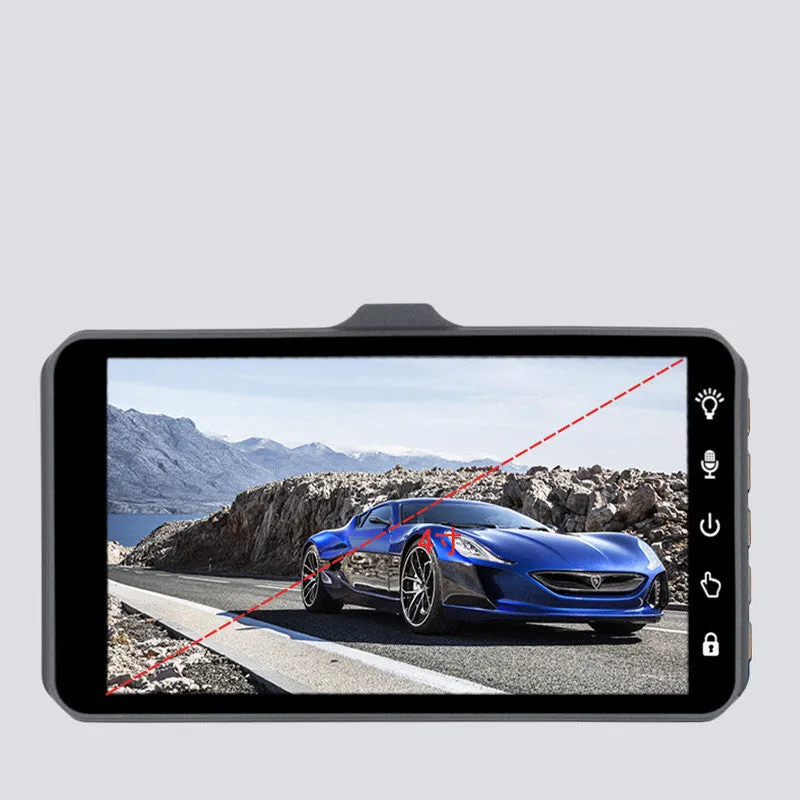 B6T dual lens driving recorder mounted on front windshield with 170° wide angle lens