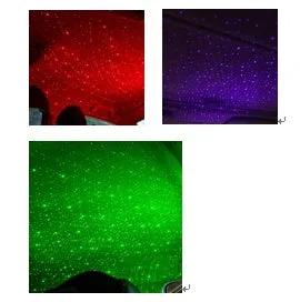 USB star laser projection lights for car interior atmosphere decoration with multiple colour options and style settings