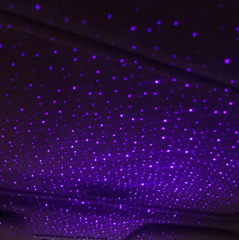 USB star laser projection lights for car interior atmosphere decoration with multiple colour options and style settings
