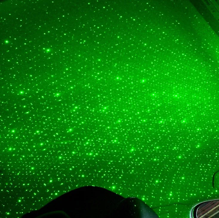 USB star laser projection lights for car interior atmosphere decoration with multiple colour options and style settings