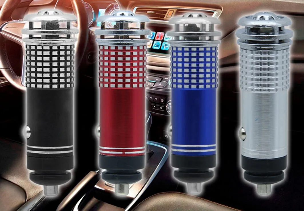 Car air purifier ionizer negative ion oxygen bar universal fit 8x1.8cm ABS available in blue red silver black