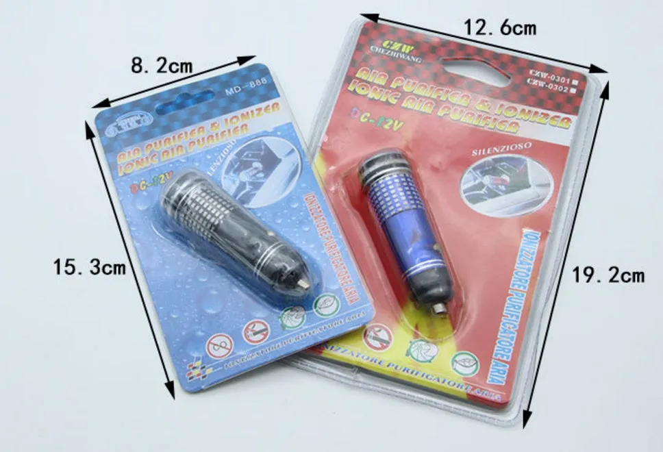 Car air purifier ionizer negative ion oxygen bar universal fit 8x1.8cm ABS available in blue red silver black