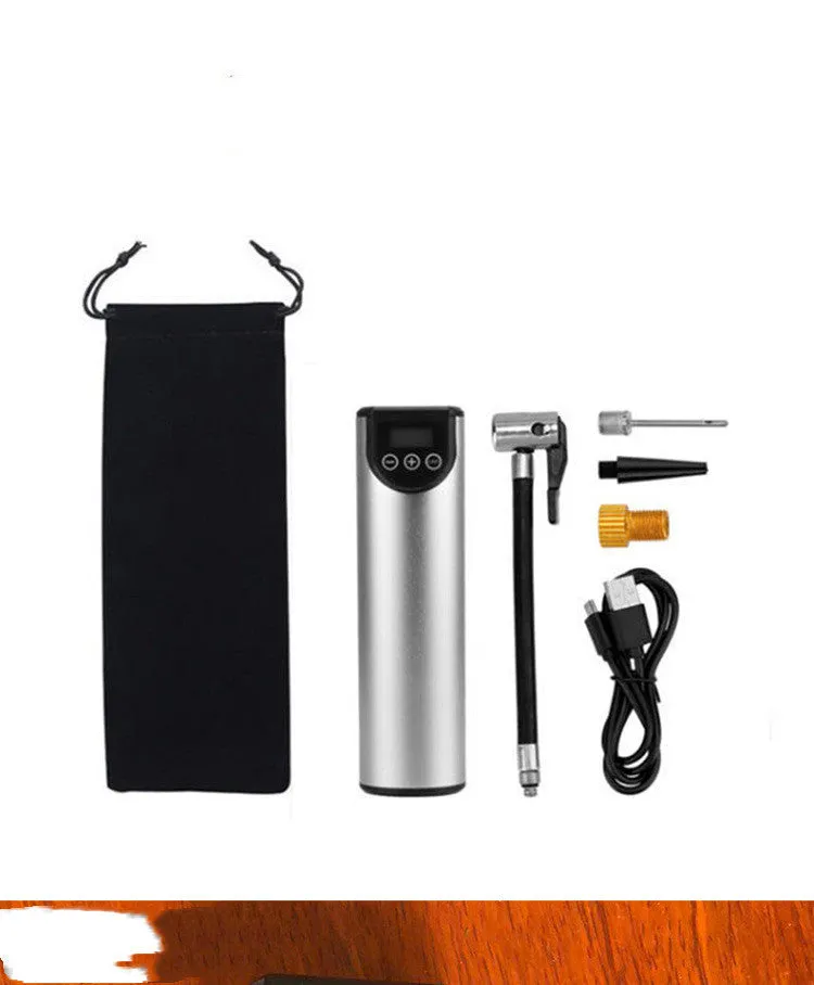 Mini portable wireless car air pump with digital display and flashlight for tyre inflation