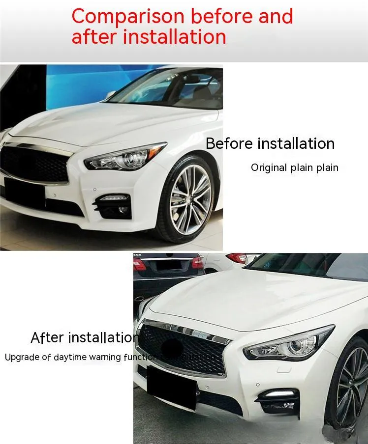 Infiniti Q50 Q70 front bumper LED daytime running lamp and turn signal light assembly