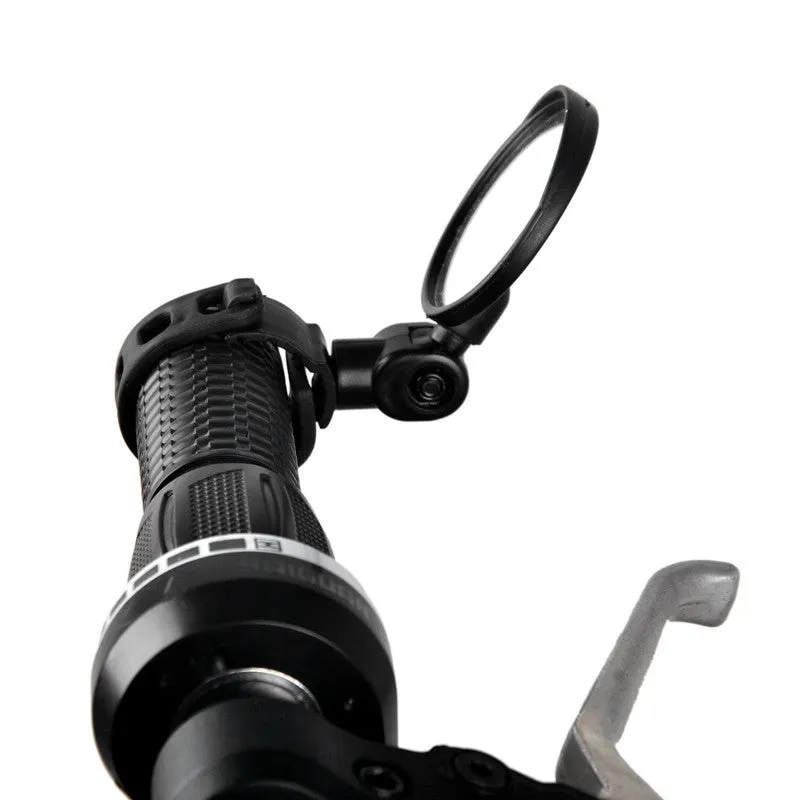 Wide angle convex mountain bike rear view mirror black 5.1CM adjustable handlebar
