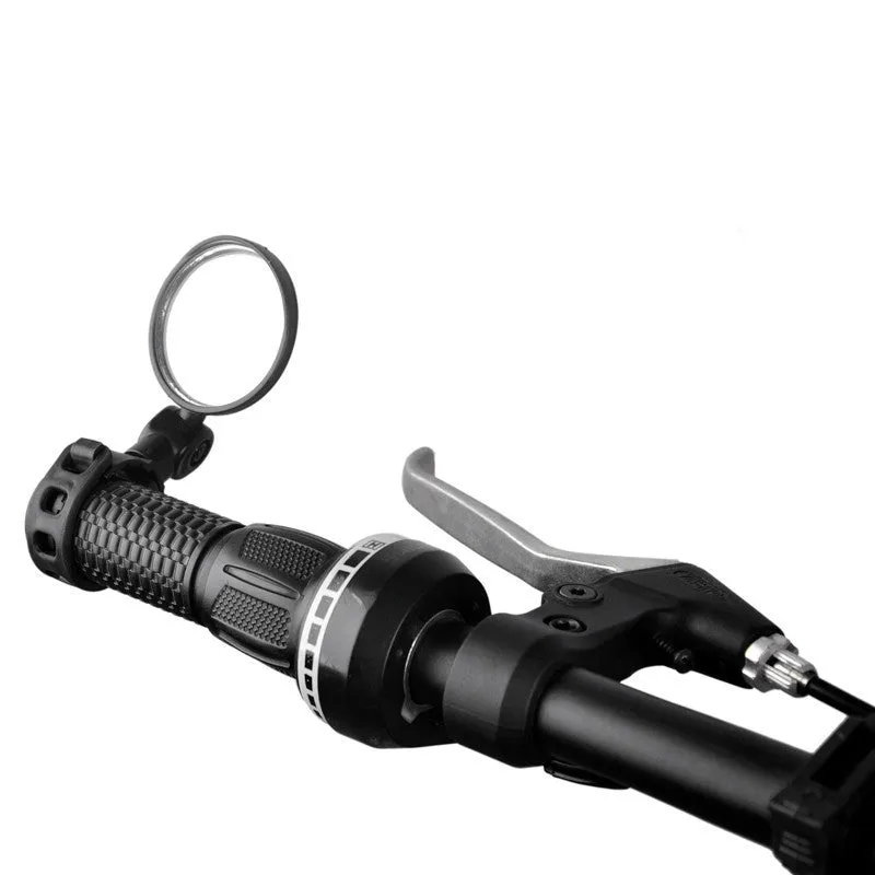 Wide angle convex mountain bike rear view mirror black 5.1CM adjustable handlebar