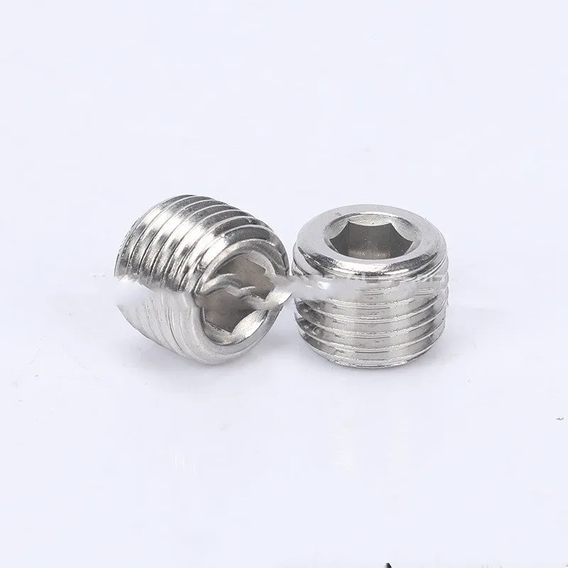 Stainless steel hexagon plug for pipe bulkhead fittings with 3/8 inch specification