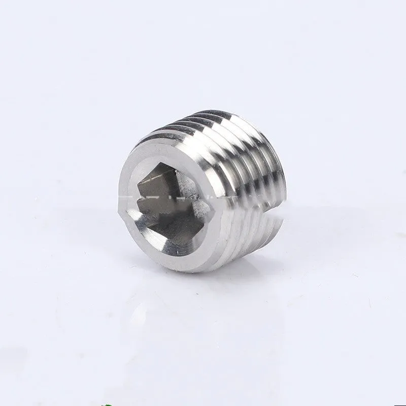Stainless steel hexagon plug for pipe bulkhead fittings with 3/8 inch specification