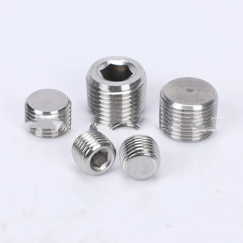 Stainless steel hexagon plug for pipe bulkhead fittings with 3/8 inch specification
